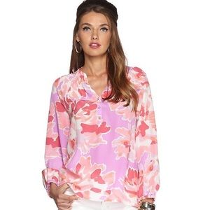 Lilly Pulitzer EUC 100% silk floral top sz S